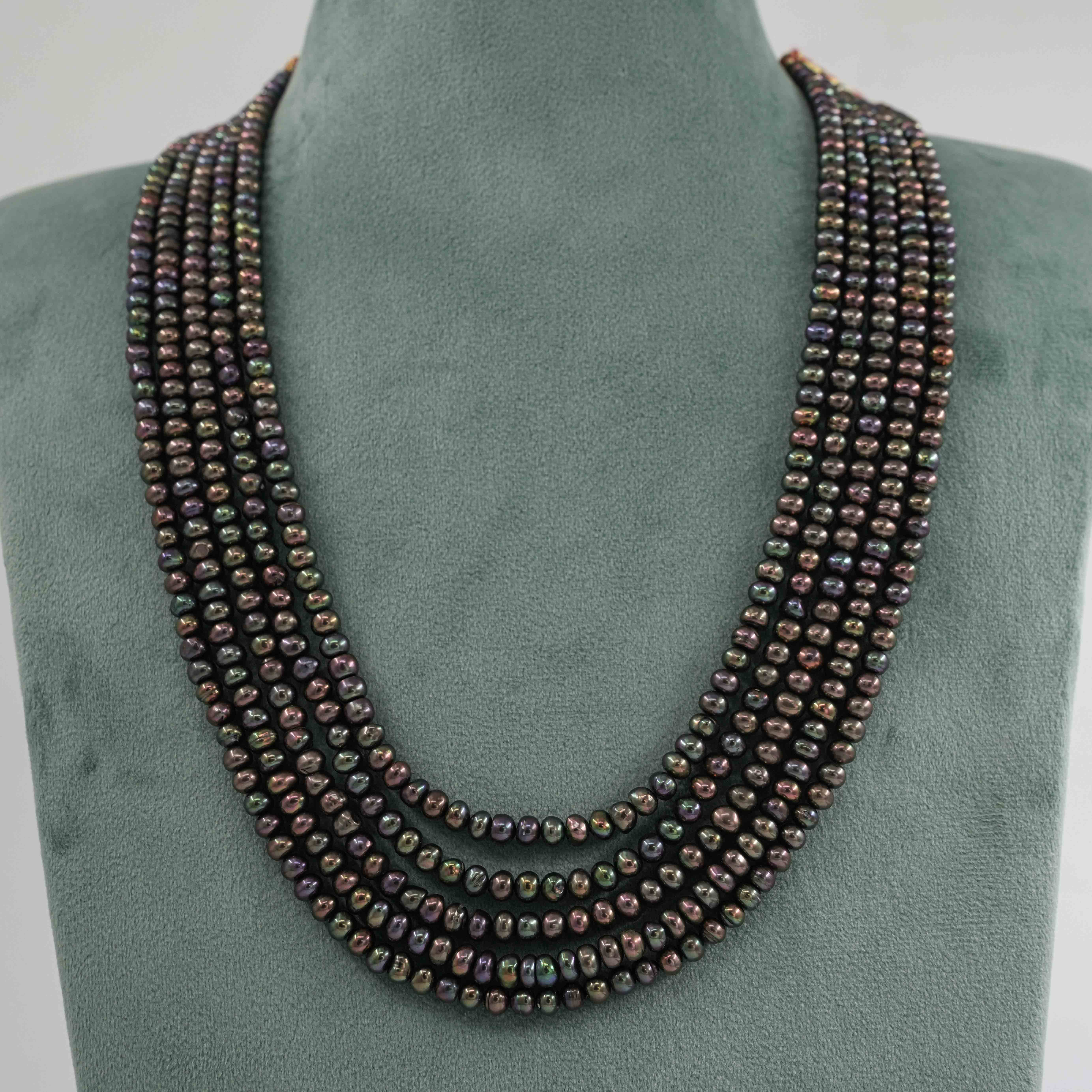 The Pearl Atelier by Kabra Pearls - Five layered colored Pearl necklace